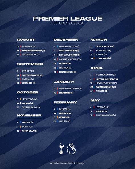 tottenham fixtures 23/24